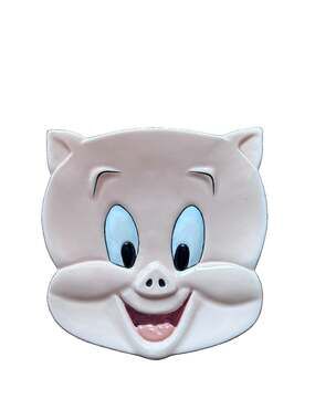Looney Tunes Ceramic Hanging plate Porky Pig Vintage 1994. G2